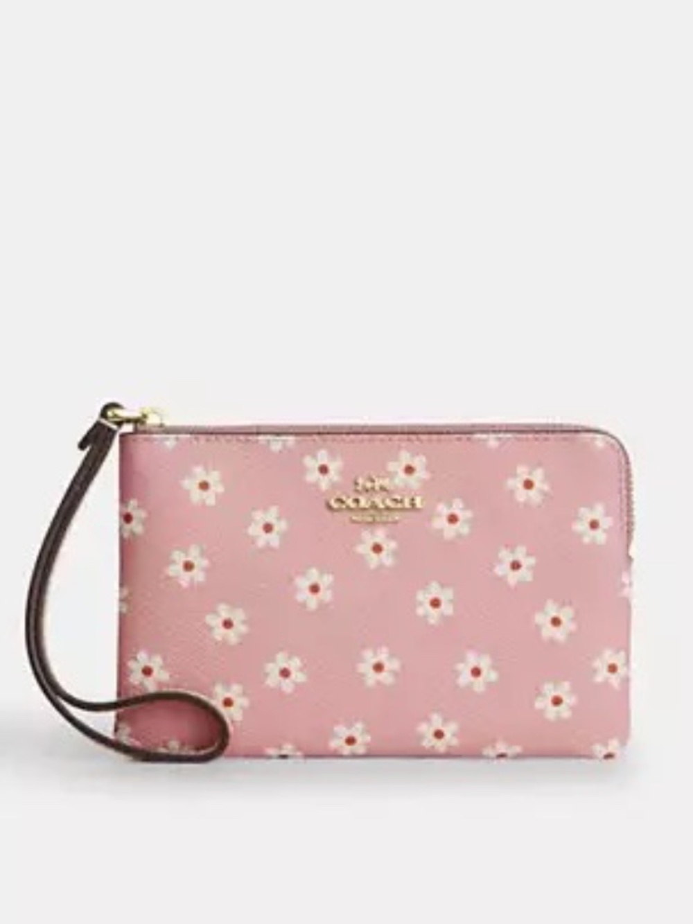 Corner Zip Wristlet With Floral Print